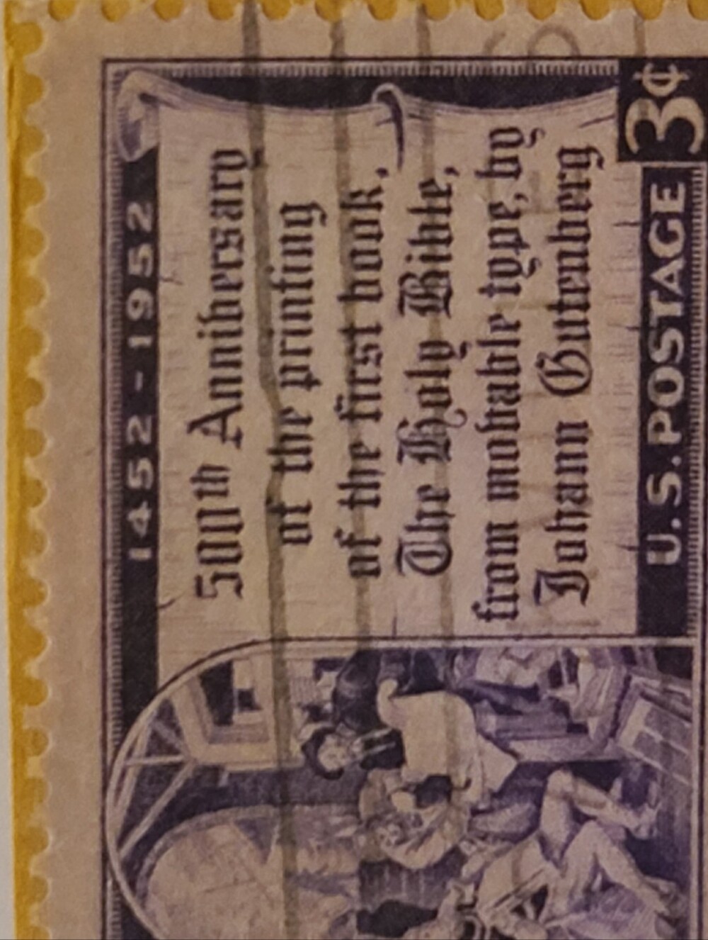 Estate Purple and Cream 500th Anniversary Stamp - Picture 6 of 7